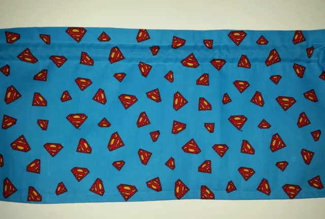 Lined Window Valance Curtain 42X12 Super Man Superman S Shield Hero Dc Comics