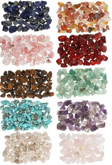 NATURAL GEMSTONE CHIP BEADS 3-5mm, 5-8mm,240+ beads,32-34 inches long
