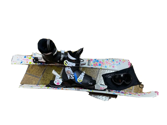 Skier Tecno Sweety 100 cm + Skischuhe Salomon Gr. ca. 33 + Brille