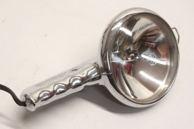 Vintage Car Truck Interior Accessory Chrome Hand Held Spotlight Casco 12V