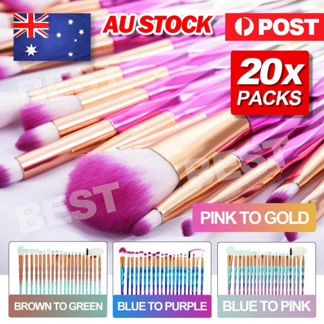 20PCS Eye Make-up Brushes Unicorn Eyeshadow Eyebrow Blending Brush Set