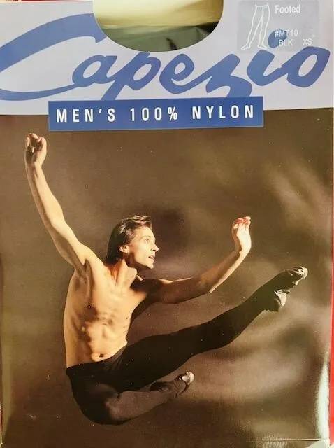 NWT Capezio Adult Black #M10 Mens Footed Tight
