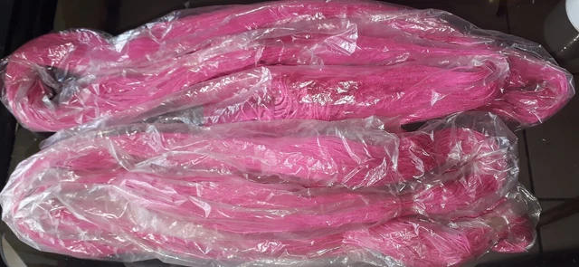 Lot De 2 Rideaux A Fils De  200 Cm Rose