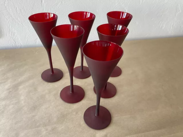 Lot de 6 Verres rouge Flûtes à champagne design de 200ml
