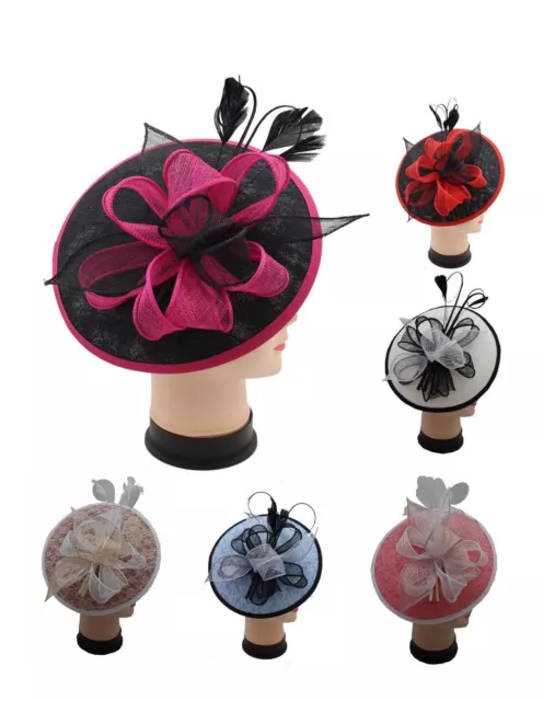 Ladies Large Headband & Clip Hat Fascinator Weddings Ladies Day Race Royal Ascot