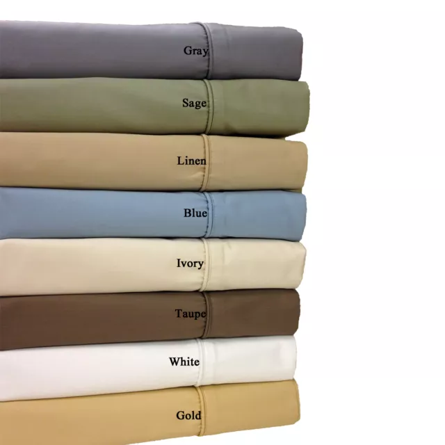 1000 Thread Count Silky Soft 100% BAMBOO Pillow Case Set Queen / Standard IVORY