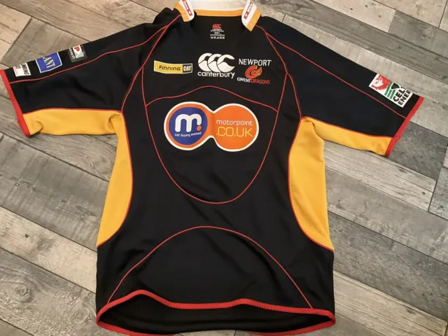 Newport Gwent Dragons Shirt Size Large CCC 2008/2009 Rugby home
