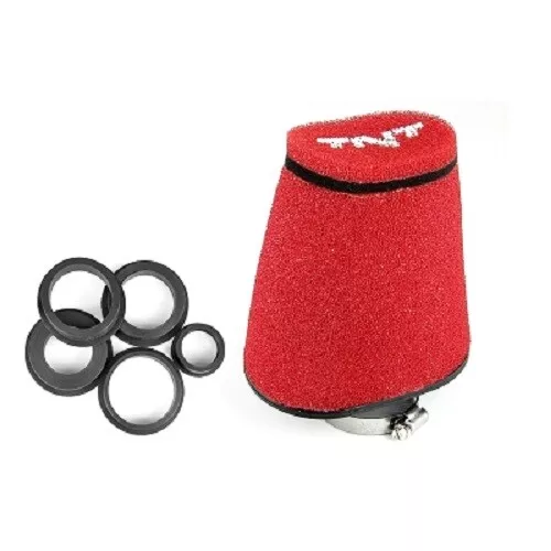 Filtre à Air TNT Éponge Big Ø 28-35-42-45-49-55 Droit Rouge Pour Scooter Moto