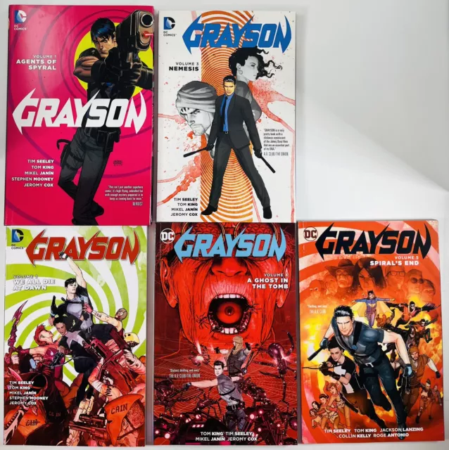 Lot Of 5 Grayson Vol 1 Hc + Vol 2-5 Graphic Novel / Tpb's New 52 Oop  $89 Value