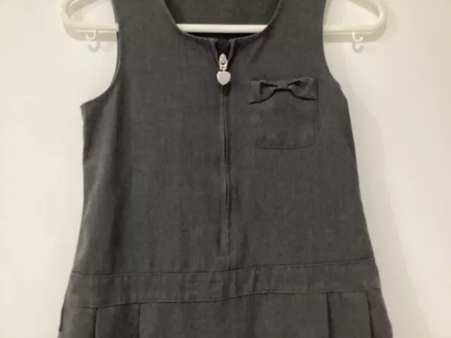 Girls grey zipped school pinafore dress -Age 7-8 years