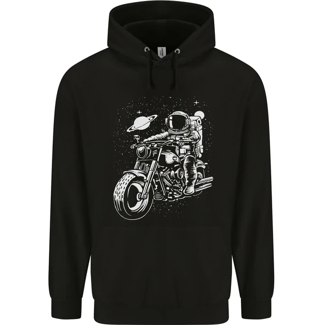 Space Biker Astronaut on a Motorcycle Space Childrens Kids Hoodie