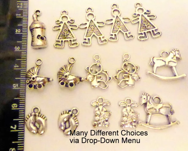 Tibetan Silver Charms MANY CHOICES see Drop-Down Menu for Jewellery Making Craft