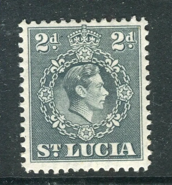 ST.LUCIA; 1938 early GVI portrait issue Mint hinged Shade of 2d. value
