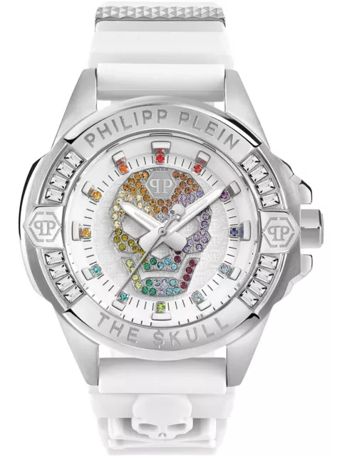 New Philipp Plein White Womens Analogue Watch The $kull PWNAA1023