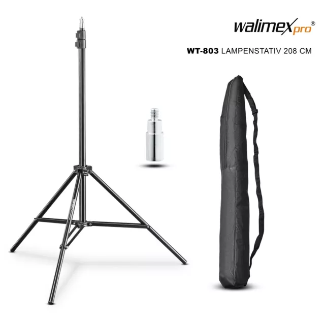 Trépied de lampe Walimex pro WT-803 jusqu'à 208 cm pour tous flashs/lampes