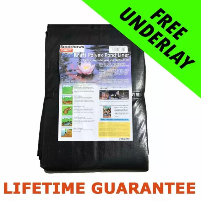 Pond Liner with Lifetime Guarantee and FREE Underlay. Next Day Delivery