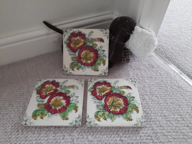 Antique ceramic tiles. Hand painted.