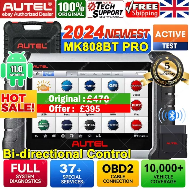 2024 AUTEL MaxiCOM MK808BT PRO+ Car Diagnostic Scanner Tool Full Bidirectional