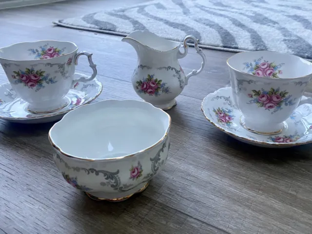 Royal Albert ‘Tranquility’ Bone China Tea Cup Set With Sugar Bowl And Milk Jug