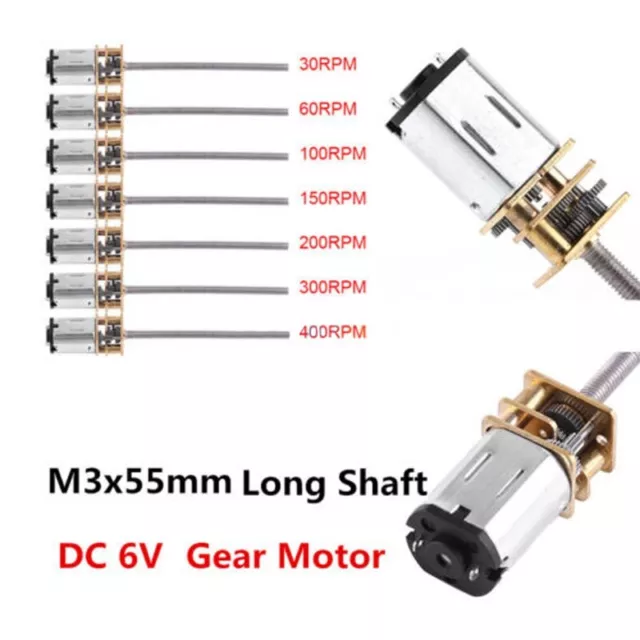 DC6V mini motoriduttore metallo 30-400 giri vite lunga M3x55mm