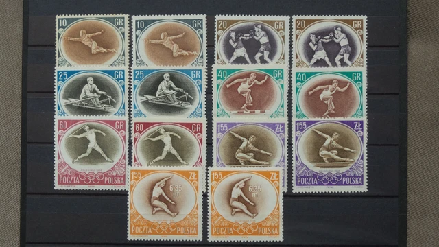 Polen 1956 / Kat. Fischer Nr. 843 – 848 / Dopelt  Ungebraucht / Farbverschiebun