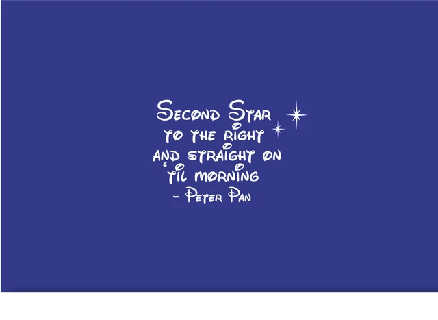 SECOND STAR TO the Right Peter Pan Wall Art - Girls Bedroom Cute Decal ...