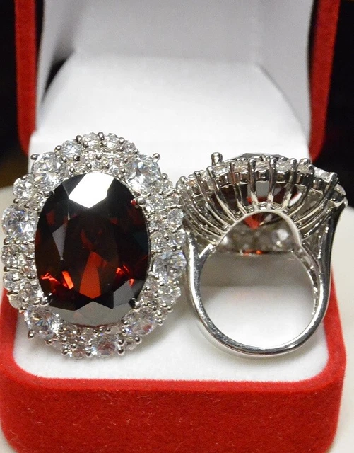 Bague Princesse Kate Style Marquise En Argent Rhodié 925 - Saphir Cz 1.76-2 Ct - Taille 56 - Neuf Avec étiquettes Dolly-Bijoux