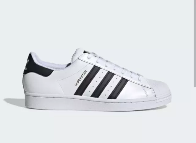 Scarpe Sneakers Adidas Superstar Bianco Nero White Black Unisex Pelle