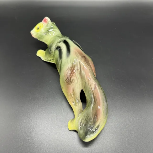 Vintage Ceramic Squirrel Wall Climber Figurine Glazed Colorful 10.25” Length