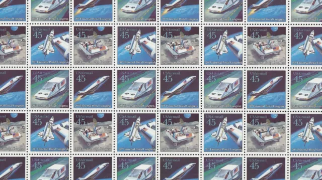Futuristic Mail Airmail Mint Sheet of 40 Stamps, Scott #C122-25, MNH Free Ship!