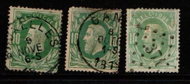 Belgium 1869 1878 King Leopold II 10c shades SG50 Used