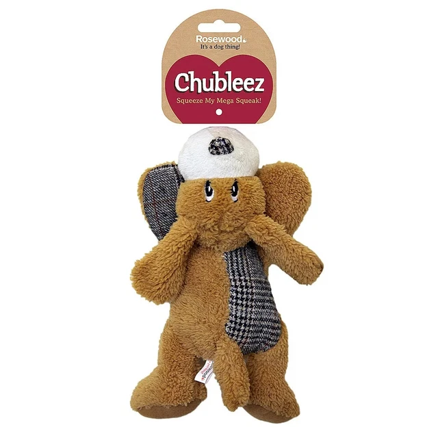 Rosewood Chubleez Plush Squeaky Dylan Dog Soft Dog Toy Comforter Training