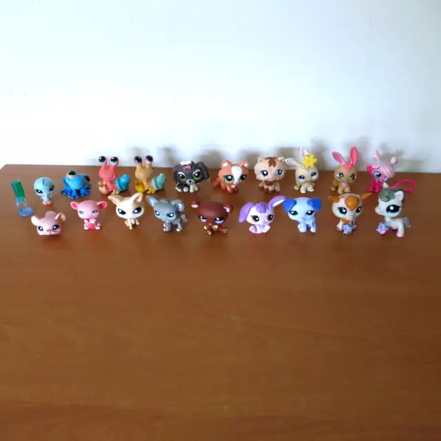 LITTLEST PET SHOP  Bulk Mixed Lot LPS 19 Figures - Cat, Dog, Goat, Horse, Rabbit