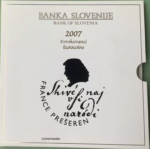 Slowenien Off. Kursmünzensatz 2007 KMS mit 1 Cent bis 2 Euro Stempelglanz BU