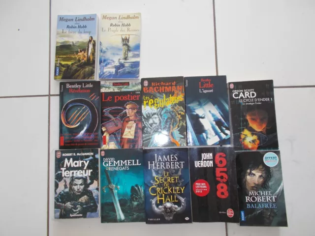 Lot de 12 Livres fiction ,robin hobb,Gemmel ,Herbert ....