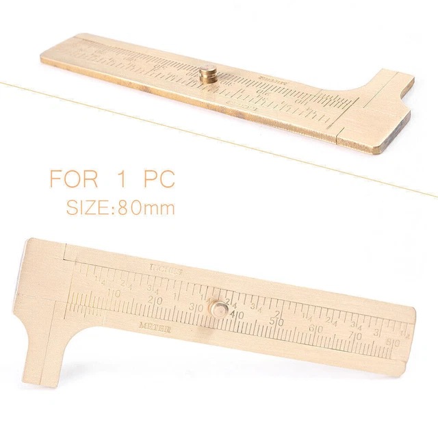 1PC Measurement Pocket 80mm/3.15inches Mini Brass Sliding Gauge Vernier Caliper