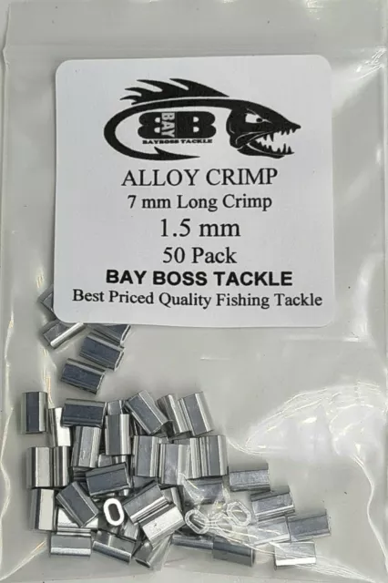 ALLOY ALUMINUM CRIMPS 1.5 mm x 50 SHORT CRIMP WIRE MONO TRACE FISHING LEADER