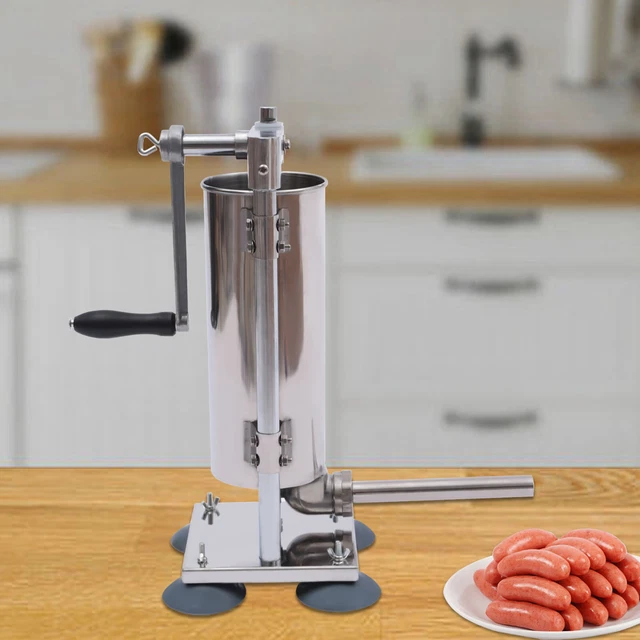 3L Homemade Sausage Meat Stuffer With Suction Base 8 Sausage Filling Tubes 6LBS