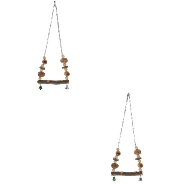 2x kreativ  holz Vogelschaukel Papagei-Kletterhängematte Papageienschaukel