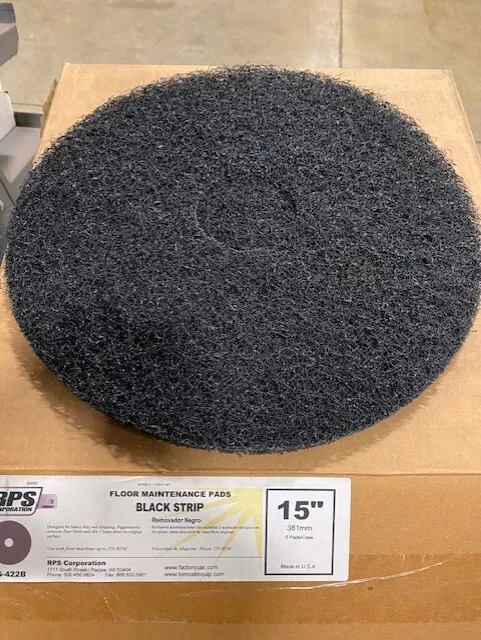 Floor Pad 15" black stripping pad (case of 5)