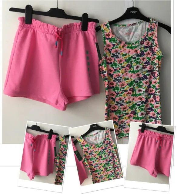 Matalan new tags girls jersey shorts & next Summer Brights Floral Vest Top 13 Yr