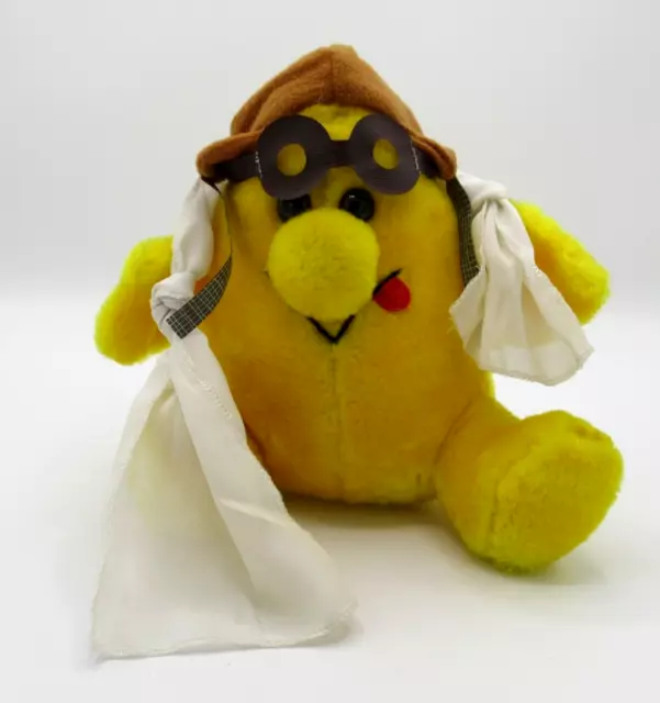 BARON VON MOOGLE Plush Flying Ace Goggles Hat Scarf RUSS Yellow Pilot Vtg 1982
