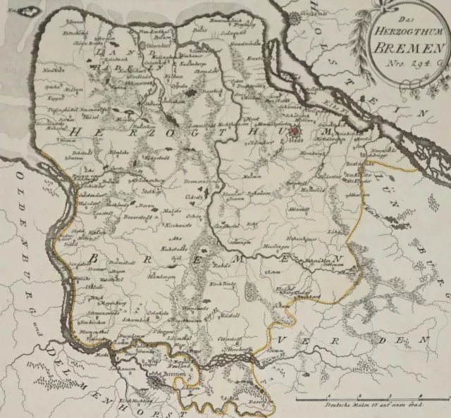 BREMEN - Karte - Reilly - Kupferstich 1791.