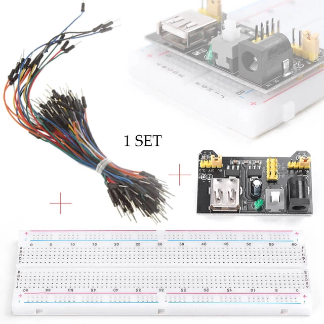 MB-102 Solderless Breadboard Protoboard 830 Tie Points 2 buses Test Circuit z
