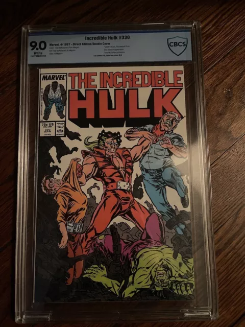 The Incredible Hulk #330 (Marvel, April 1987) CBCS 9.0 Rare Double Cover Error