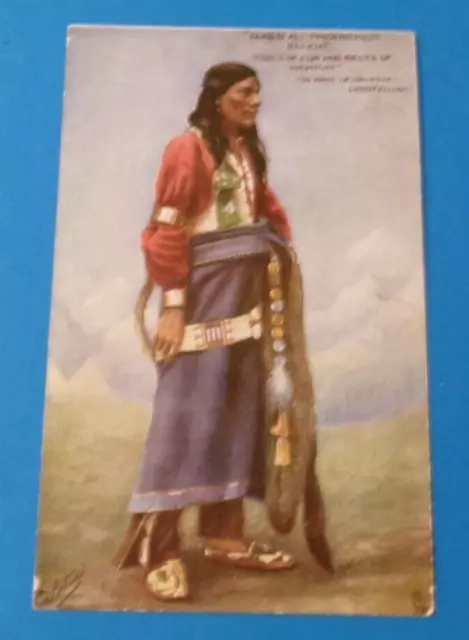 ANTIQUE RAPHAEL TUCK Native American Postcard Native Clothing Colorful ...
