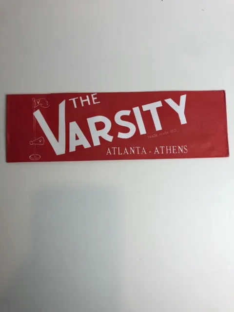 1960s The Varsity Restaurant Soda Fountain Worker Hat Atlanta Athens GA Unused