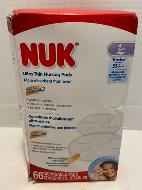 NUK Ultra Thin Disposable Cotton Nursing Pads 66 Pads OPEN BOX Unused