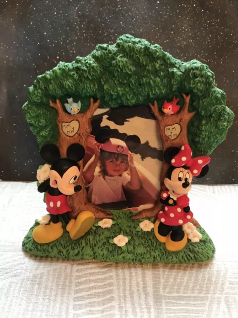 Walt Disney Mickey & Minnie Mouse Tree -7” Standing 3D Picture Frame -Preowned