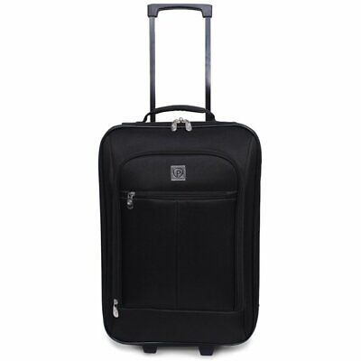 18'' Softside Carry-on Luggage Pilot Case With Wheels and Metal Handle, Black